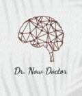 Halat medical brodat - Brain geometric