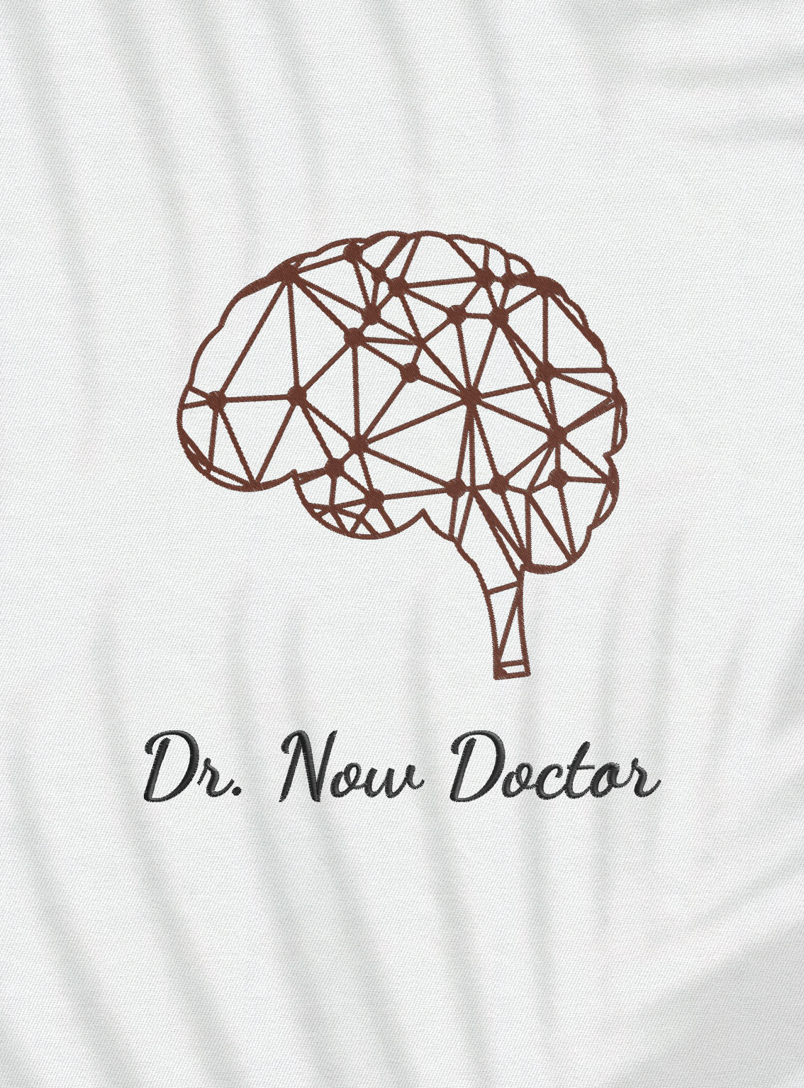 Halat medical brodat - Brain geometric