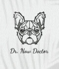 Halat medical brodat - Bulldog geometric