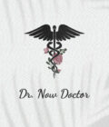 Halat medical brodat - Caduceu - Greenery