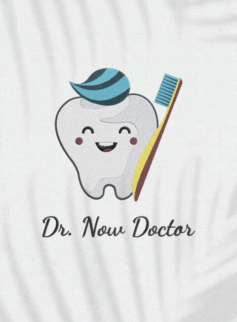 Halat medical brodat - Cute tooth brush