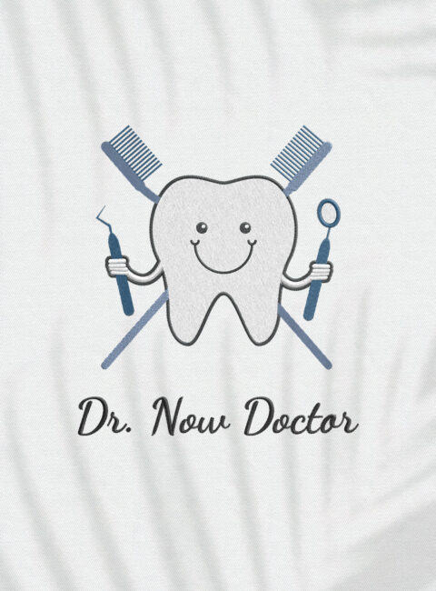 Halat medical brodat - Happy tooth