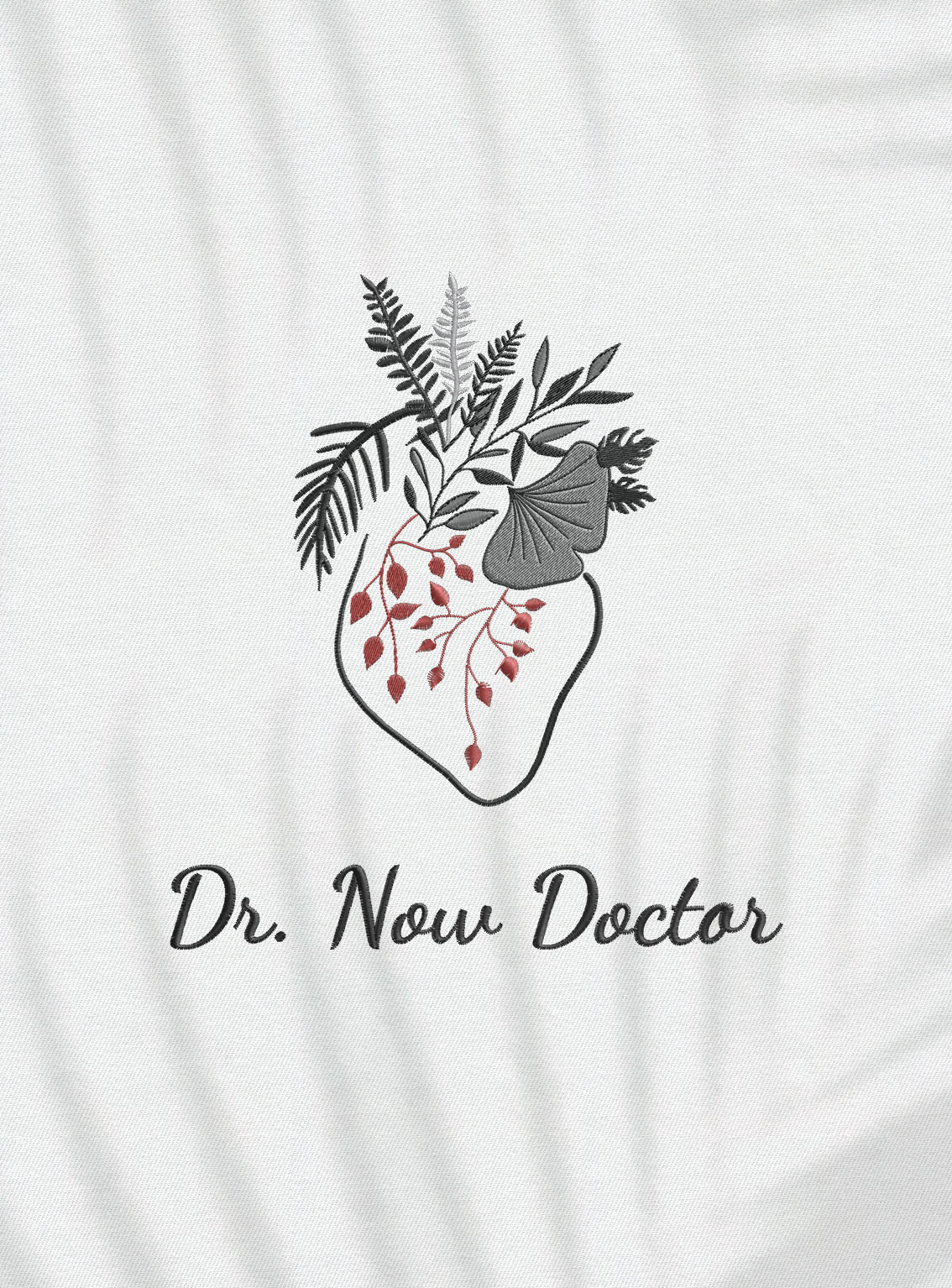 Halat medical brodat - Heart