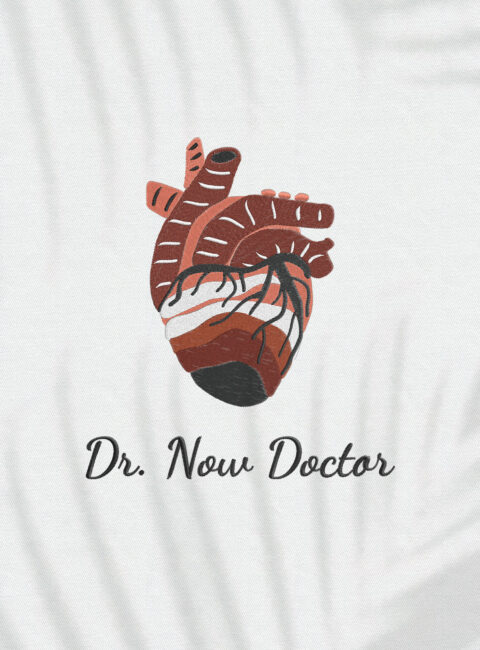 Halat medical brodat - Heart gradient