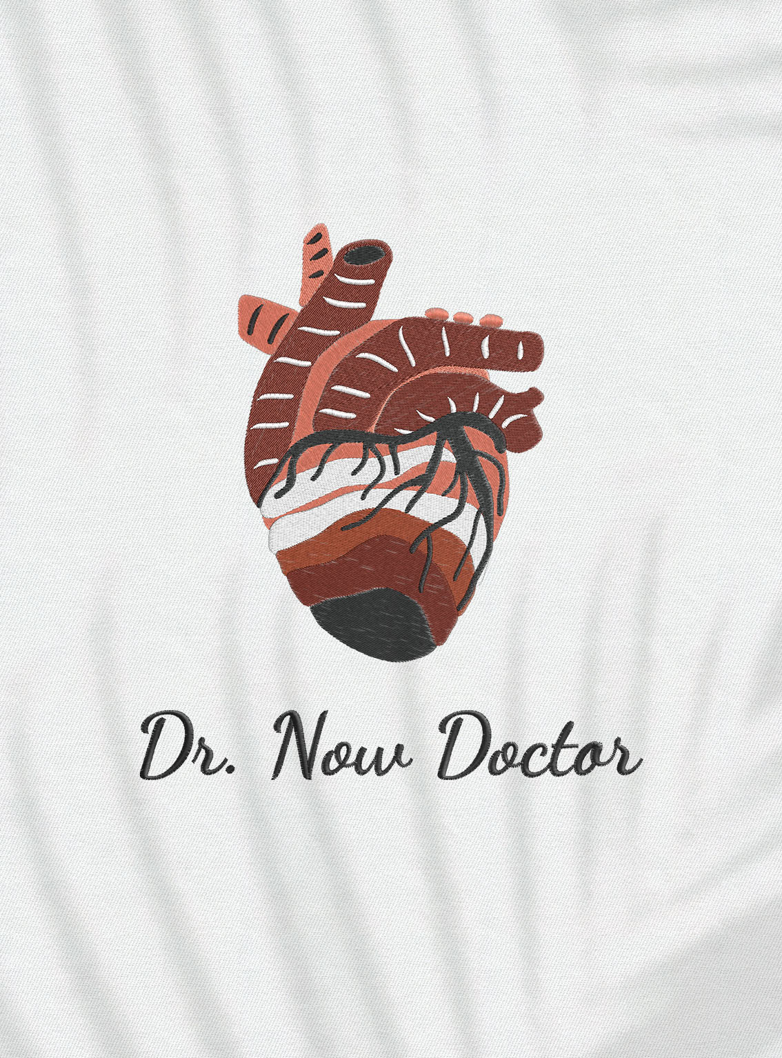 Halat medical brodat - Heart gradient