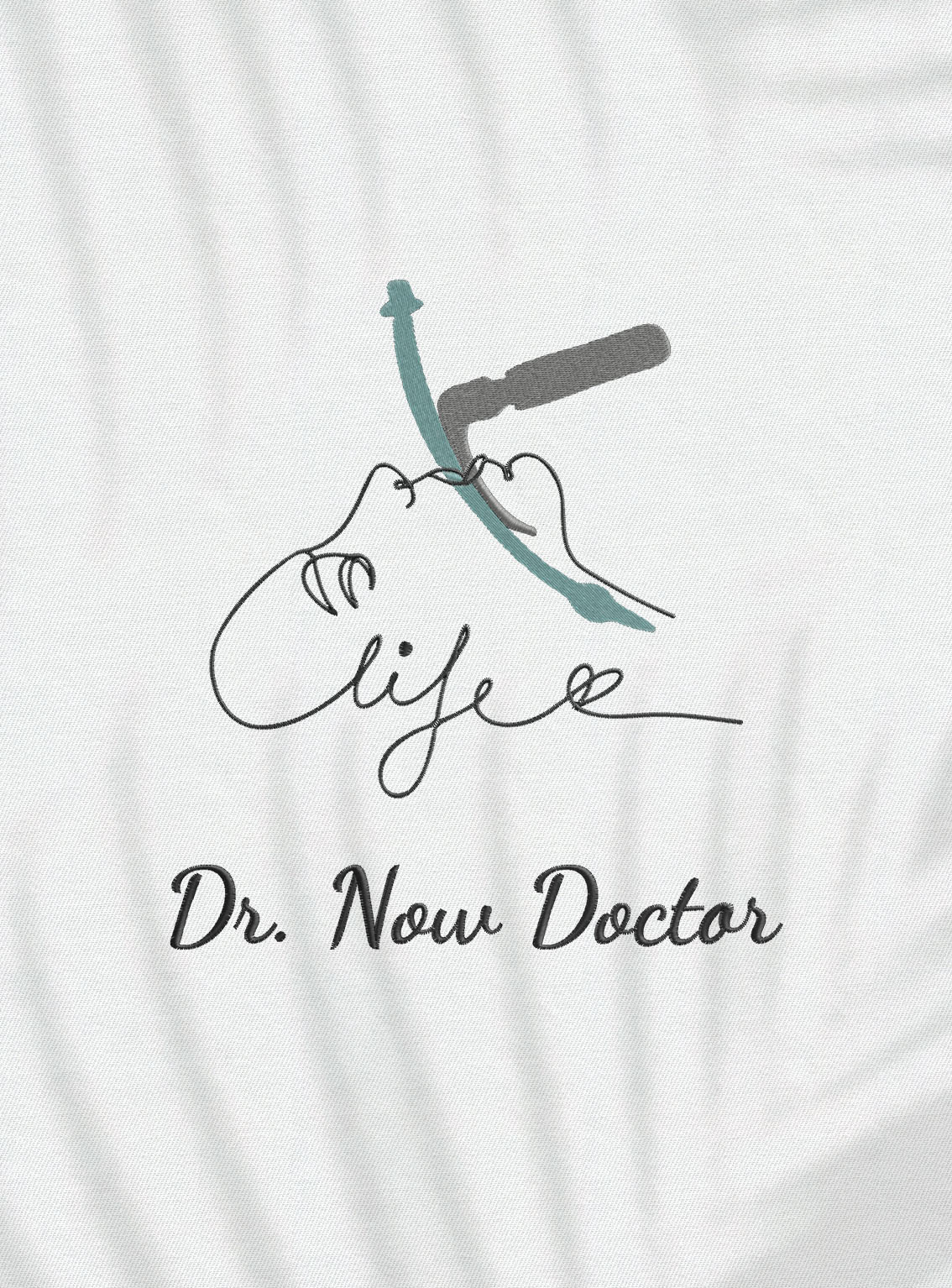 Halat medical brodat - Life
