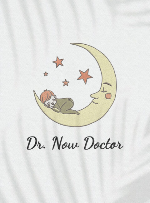 Halat medical brodat - Moon kid