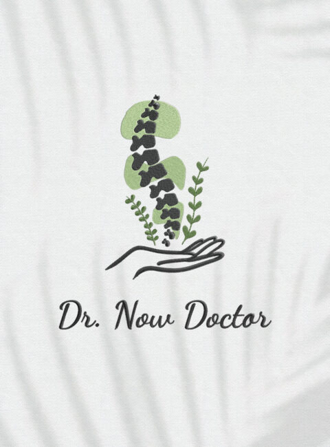 Halat medical brodat - Recuperare - Greenery