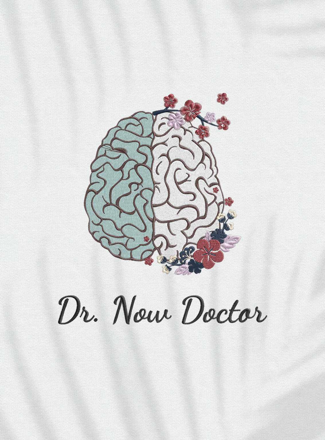 Halat medical brodat - Right brain