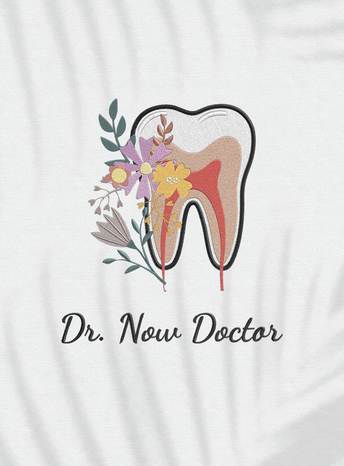 Halat medical brodat - Tooth Greenery
