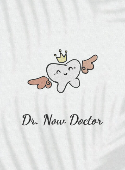 Halat medical brodat - Tooth angel