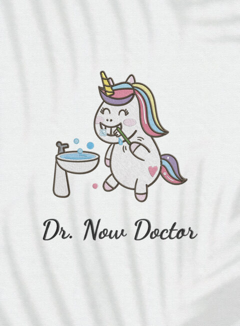 Halat medical brodat - Unicorn Brush