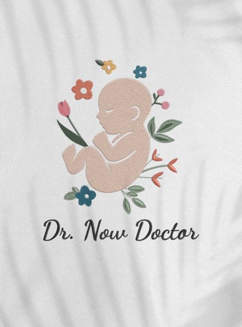 Halat medical brodat - Baby - Pastel spring