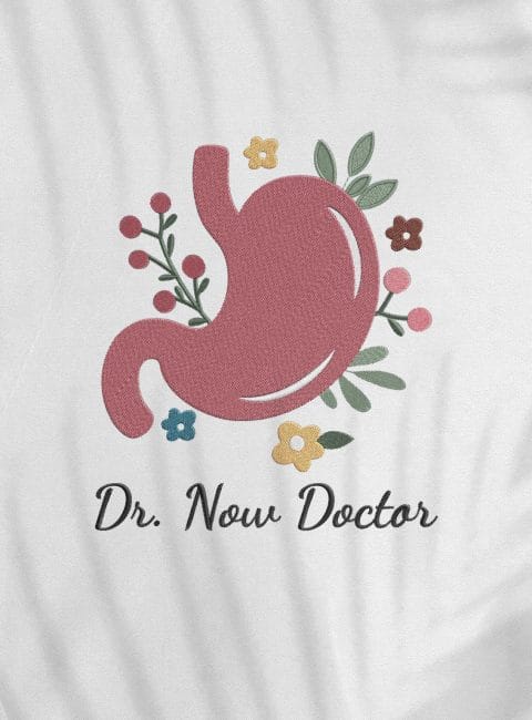 Halat medical brodat - Stomach - Pastel spring